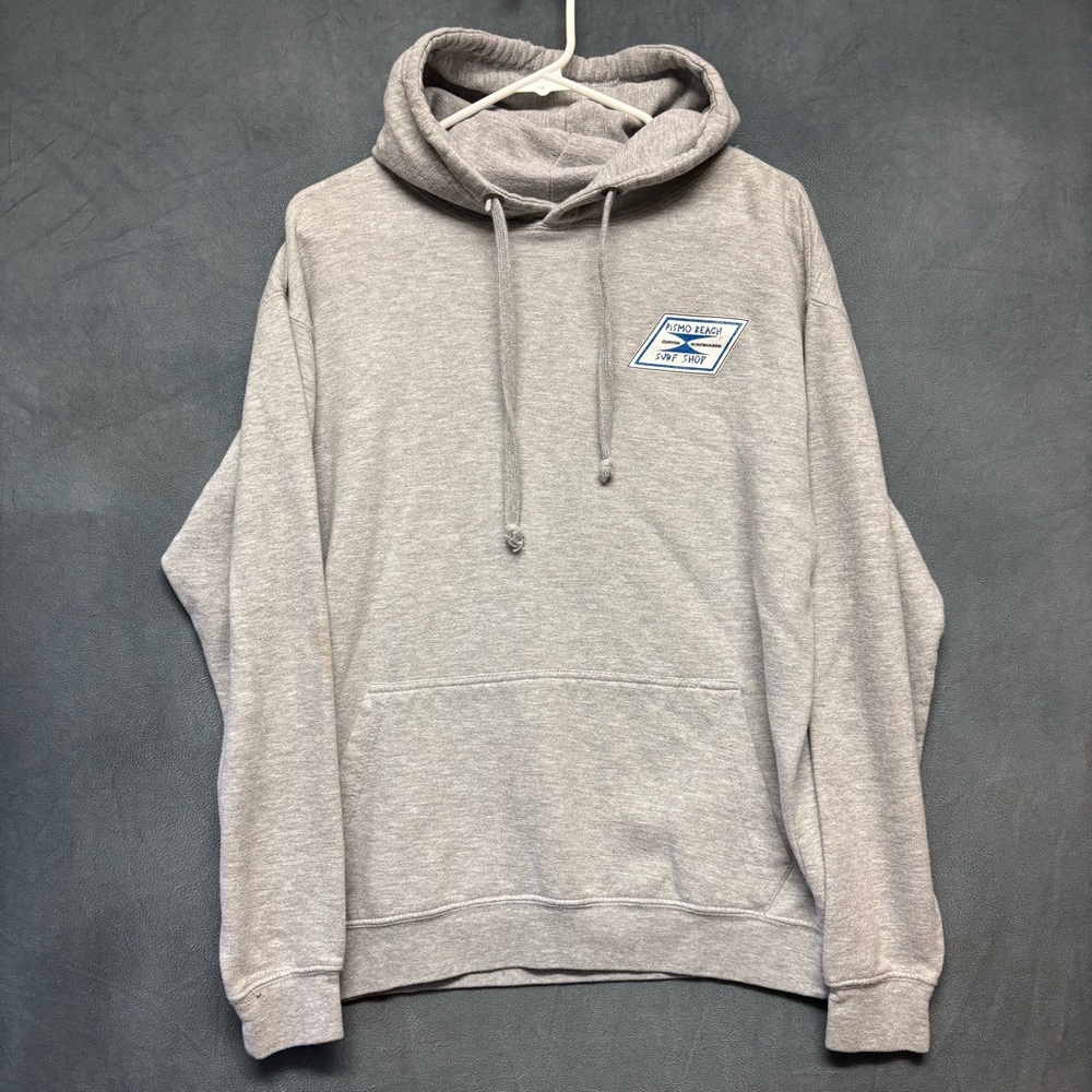 ESY Surf Co Pismo Beach Surf Shop Hoodie Gray Size L Retro Surf Skate Coastal